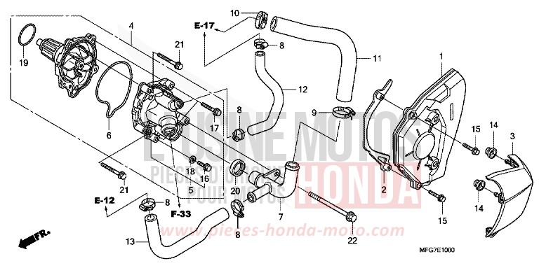 WATER PUMP for CB600F Hornet PEARL NIGHTSTAR BLACK (NHA84) from 2009